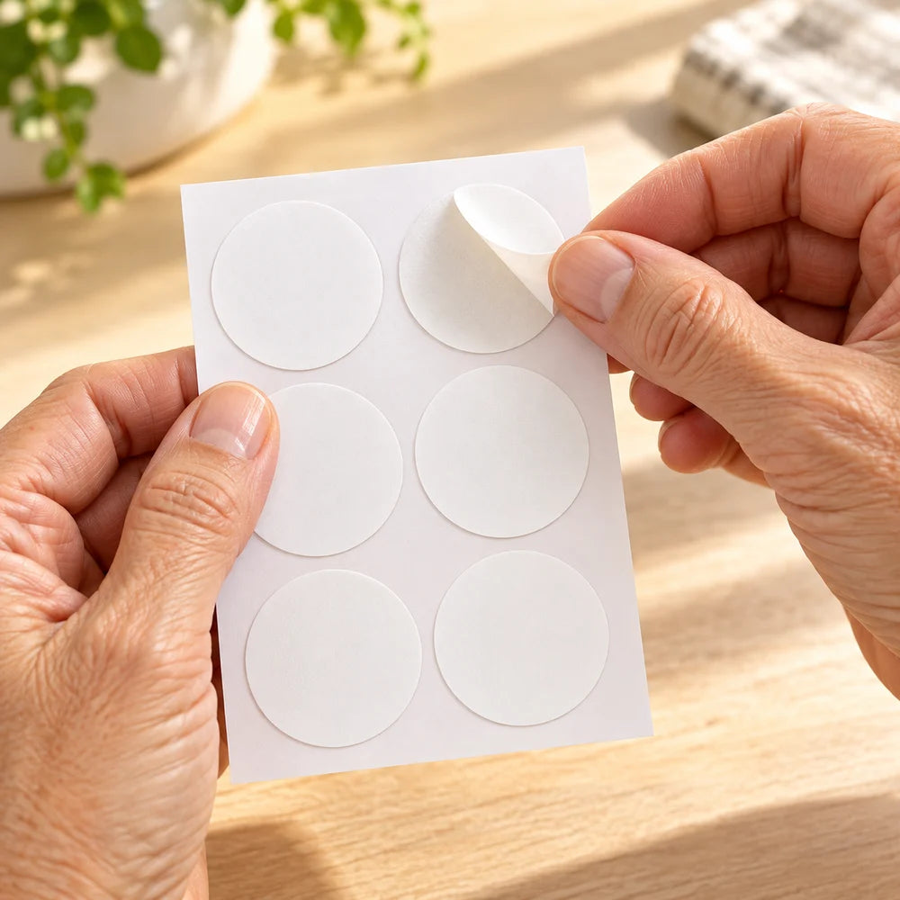 Illustrative prepare step using the actual thin white circular patch