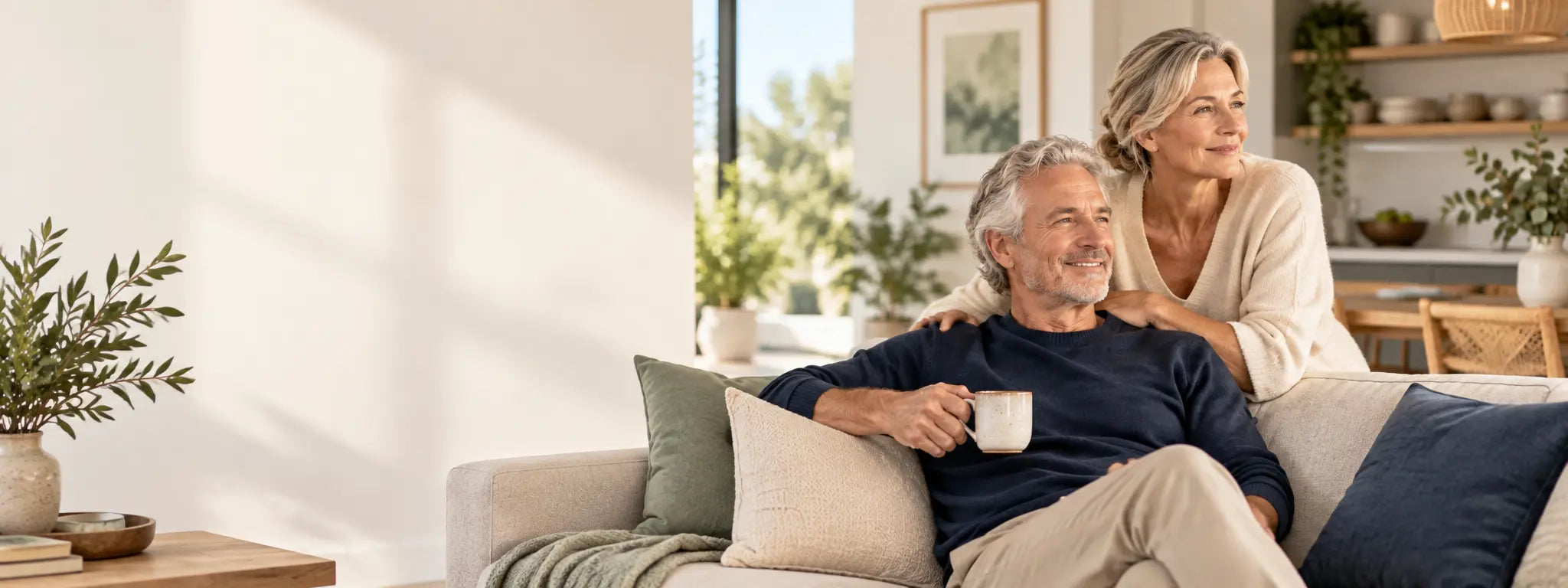 Mature adult enjoying a comfortable everyday wellness routine