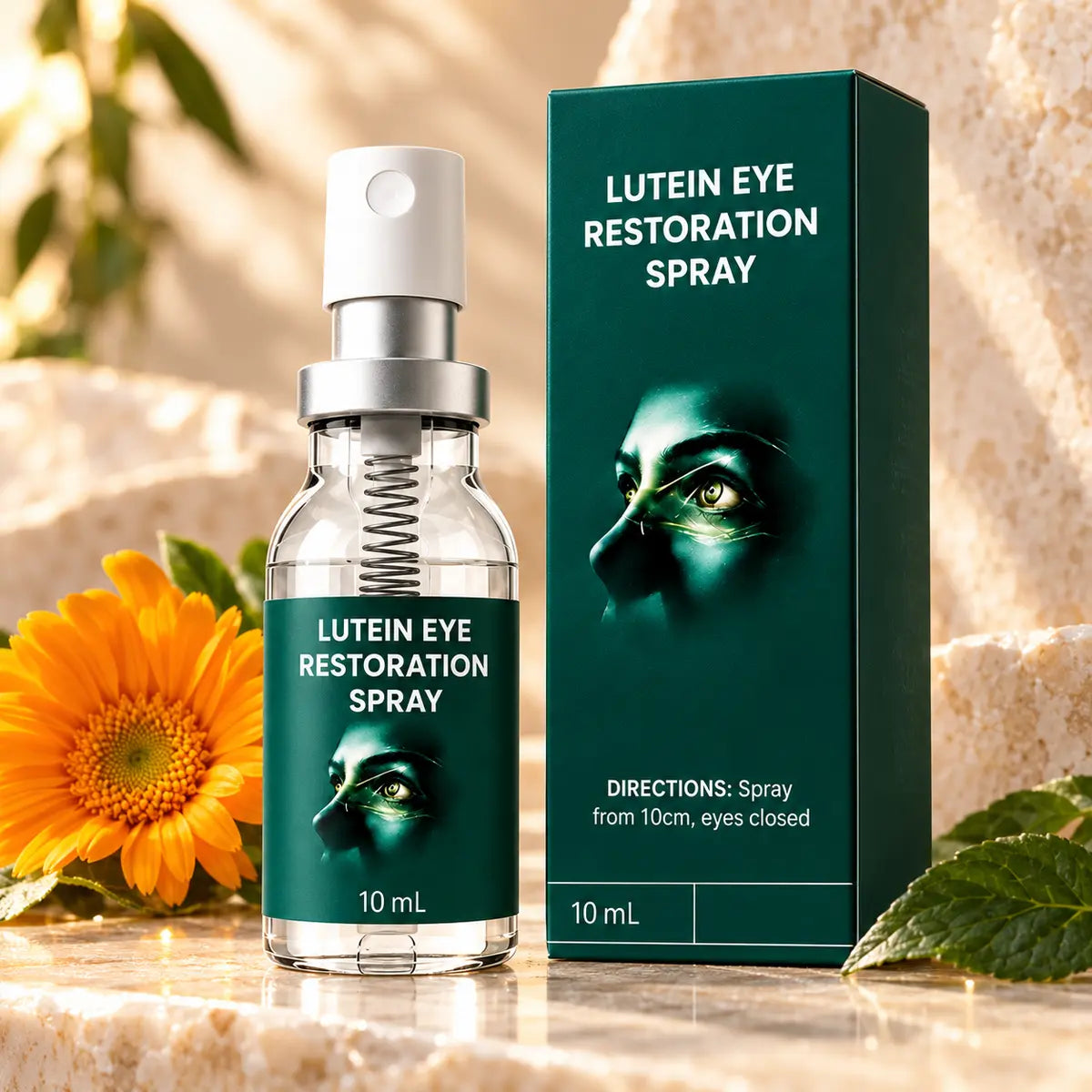 10ml eye-care mist bottle with its green carton